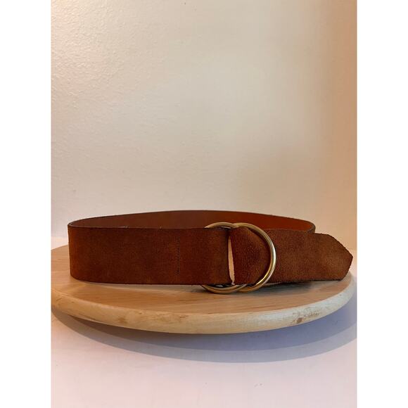 Tan Fife & Drum Paris Genuine Cowhide Leather Golden Round Wrap Belt Size Large main image 9